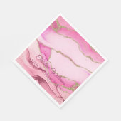 Pink and Gold Marble Birthday Party Serviette (Ecke)
