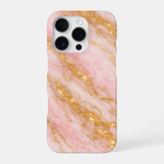 pink and gold marble iPhone hülle (Rückseite)