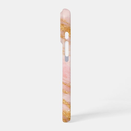 pink and gold marble iPhone hülle (Linke Seite)