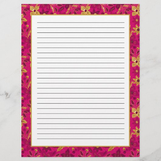 Pink and Gold Poinsettia Flowers Recipe Page Flyer (Hinten)