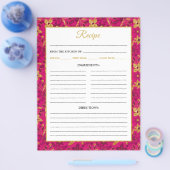 Pink and Gold Poinsettia Flowers Recipe Page Flyer (Einzeln)