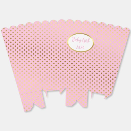 Pink and Gold Popcorn Gefälligkeitsbox Geschenkschachtel (Ungeklappt)
