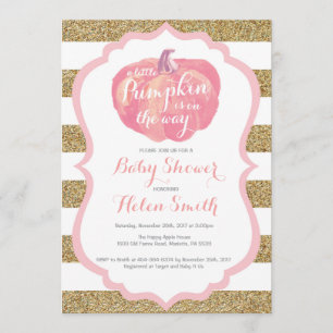Pink and Gold Pumpkin Girl Dusche Einladung