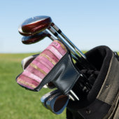 Pink and Gold Rustic Faux Wood Personalized Golf Headcover (In Situ)