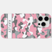 Pink and Gray Camouflage Personalized Case-Mate iPhone Hülle (Rückseite (Horizontal))