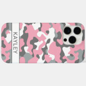Pink and Gray Camouflage Personalized Case-Mate iPhone Hülle (Rückseite (Horizontal))