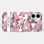 Pink and Gray Camouflage Personalized Case-Mate iPhone Hülle (Rückseite (Horizontal))