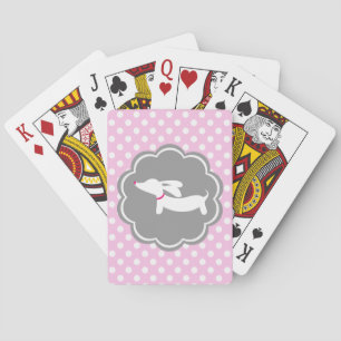 Pink and Gray Dachshund Playing Cards Gift Spielkarten