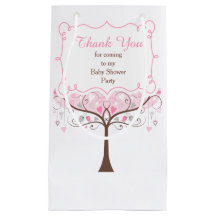 Pink and Gray Floral Bird Baby Dusche Vielen Dank