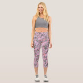 pink and gray green camo abstract capri leggings (Vorderseite)