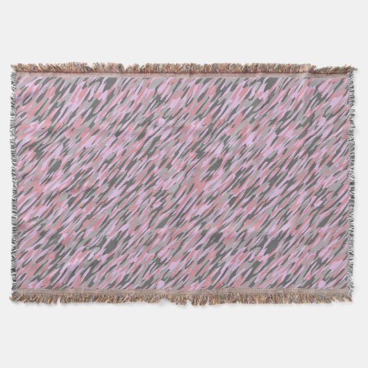 pink and gray green camo abstract decke (Vorderseite)