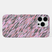 pink and gray green camo abstract iPhone hülle (Rückseite (Horizontal))