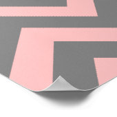 Pink and Gray Zigzag Poster (Ecke)