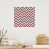 Pink and Gray Zigzag Poster (Küche)