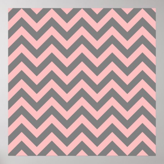Pink and Gray Zigzag Poster (Vorne)