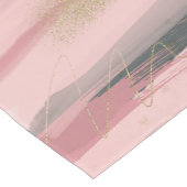 Pink and Green Brushstroke Christmas Table Runner Großer Tischläufer (Ecke)