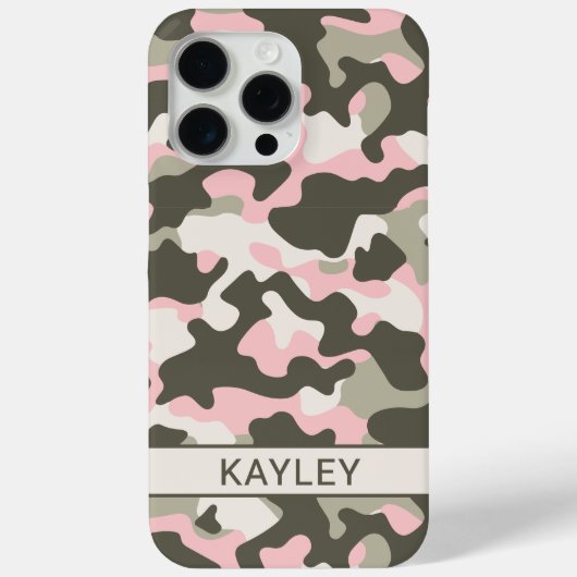 Pink and Green Camouflage Personalized Case-Mate iPhone Hülle (Rückseite)