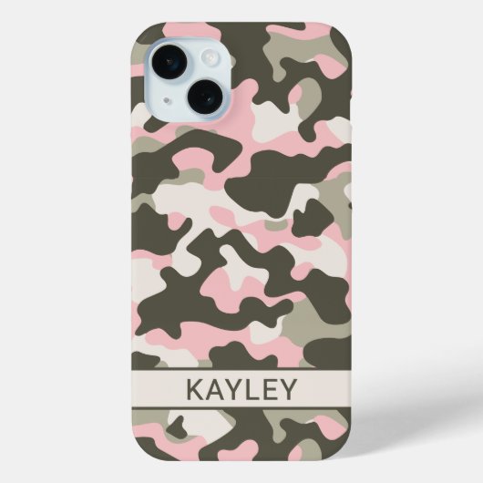 Pink and Green Camouflage Personalized Case-Mate iPhone Hülle (Rückseite)