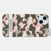 Pink and Green Camouflage Personalized Case-Mate iPhone Hülle (Rückseite (Horizontal))