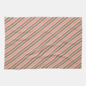 Pink and Green Candy Cane Stripes  Geschirrtuch (Horizontal)