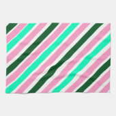 Pink and Green Christmas Candy Stripes  Geschirrtuch (Horizontal)