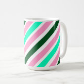 Pink and Green Christmas Candy Stripes  Kaffeetasse (VorderseiteRechts)