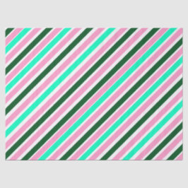Pink and Green Christmas Candy Stripes  Seidenpapier