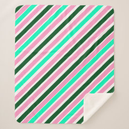Pink and Green Christmas Candy Stripes  Sherpadecke