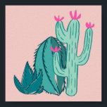 Pink and Green Cute Cactus Poster<br><div class="desc">These cacti were hand drawn and then colored digitally. I used pretty green and pink colors.</div>