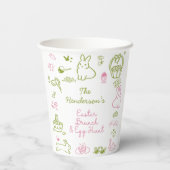 Pink and Green Easter Brunch and Egg Hunt Party Pappbecher (Rückseite)