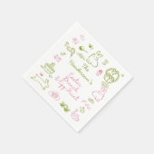 Pink and Green Easter Brunch and Egg Hunt Party Serviette (Ecke)