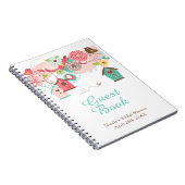 Pink and Green Floral Bird Cages Bridal Shower Notizblock (Rechte Seite)