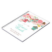 Pink and Green Floral Bird Cages Bridal Shower Notizblock (Linke Seite)