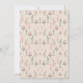 Pink and Green floral muslim wedding Einladung (Rückseite)