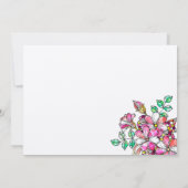 Pink and green flowers　フラット dankeskarte (Rückseite)