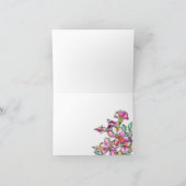 Pink and green flowers dankeskarte (Innenseite)