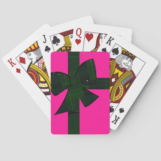 Pink and green gift wrap theme playing cards spielkarten (Rückseite)