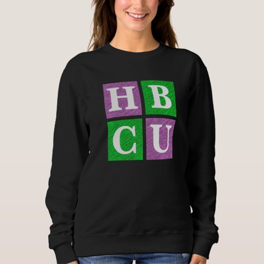 Pink and Green HBCU Block Letters Sweatshirt (Vorderseite)