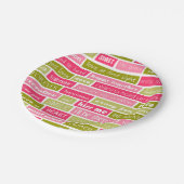 Pink and Green Love Letter Typography Squares Pappteller (Schrägansicht)