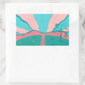 Pink and Green Minimalistic Landscape Stickers (Tasche)