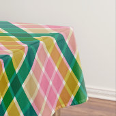 Pink and Green Modern Plaid Christmas Pattern Tischdecke (Beispiel)