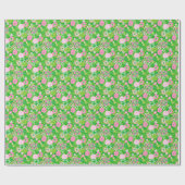 Pink and Green Preppy Palm Beach Floral Geschenkpapier (Flach)