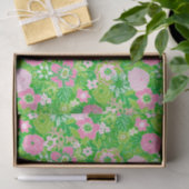 Pink and Green Preppy Palm Beach Floral Seidenpapier (Geschenk)