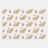 Pink and Green Preppy Palm Beach Santa Claus Geschenkpapier Set (Vorderseite 3)