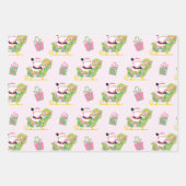 Pink and Green Preppy Palm Beach Santa Claus Geschenkpapier Set (Vorderseite)
