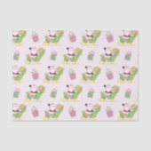 Pink and Green Preppy Palm Beach Santa Claus Seidenpapier (Vorderseite)