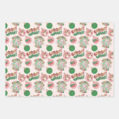 Pink and Green Retro Christmas Geschenkpapier Set (Vorderseite 2)