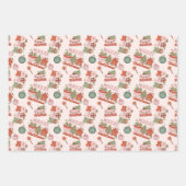 Pink and Green Retro Christmas Geschenkpapier Set (Vorderseite)