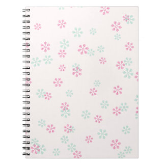 Pink And Green Snowflake Spiral Photo Notebook Notizblock