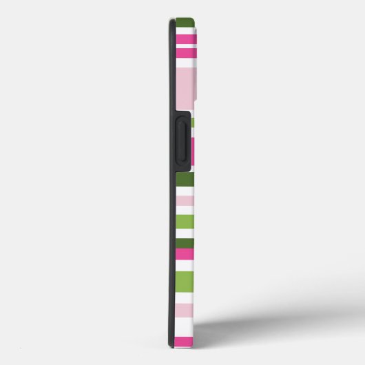 Pink and Green Stripe Tough Case-Mate iPhone Case (Rückseite / Rechts)